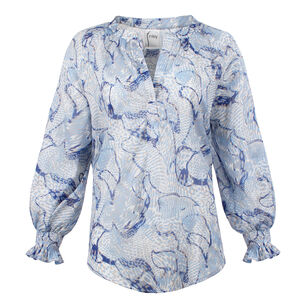 Sophia Sea Spray Print Popover Top
