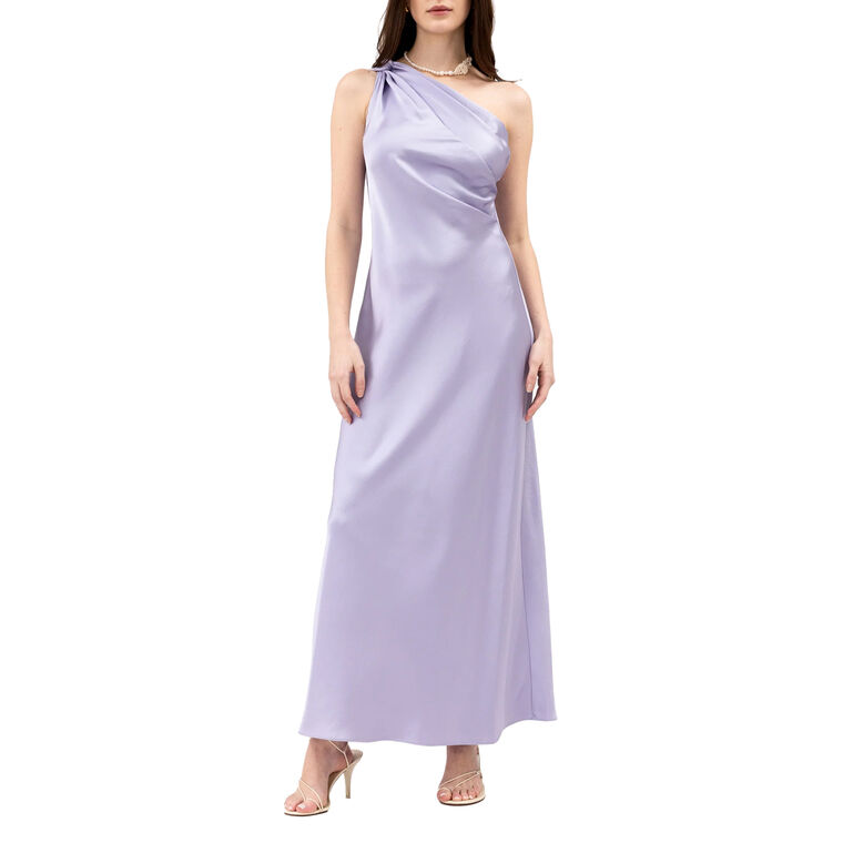 Stassi One-Shoulder Satin Maxi Dress image number null