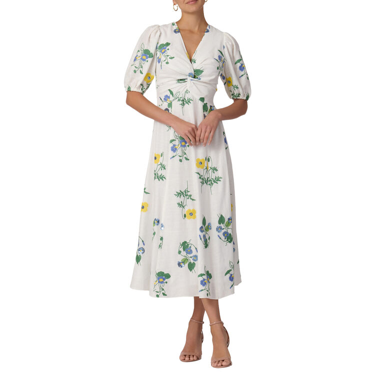 Dodge Short Sleeve Sequin-Embroidered Midi Dress image number null