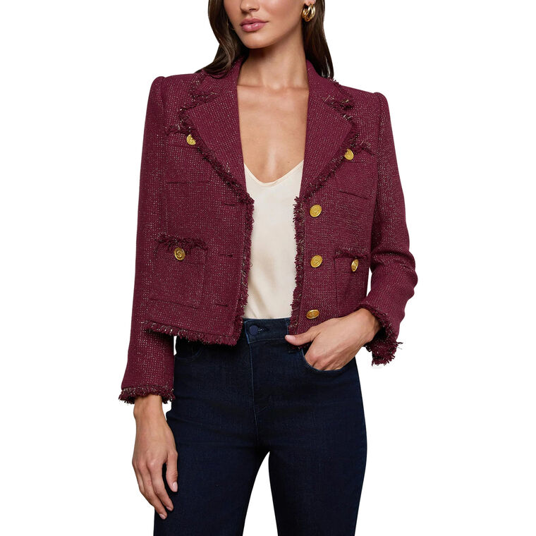 Sylvia Tweed Collared Jacket image number null