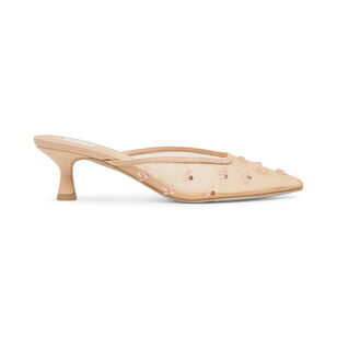 Clara Embellished Mesh Kitten Mule