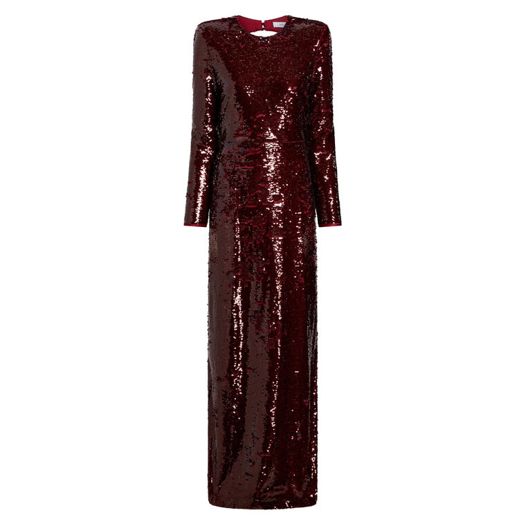 Reese Long Sleeve Sequin Gown image number null