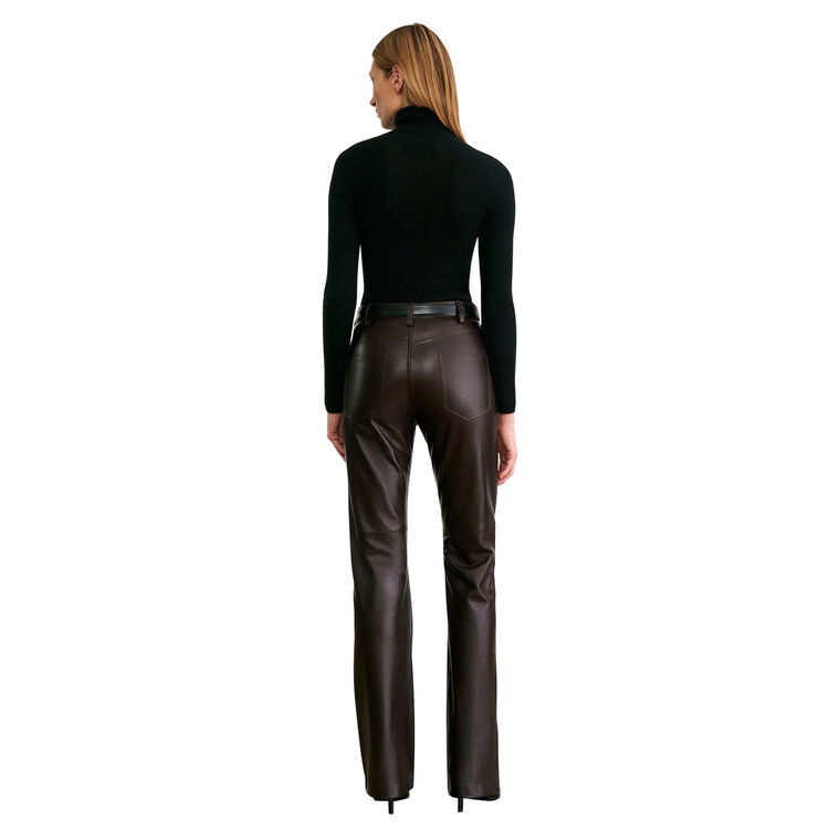 Joan High-Rise Straight-Leg Leather Pant image number null