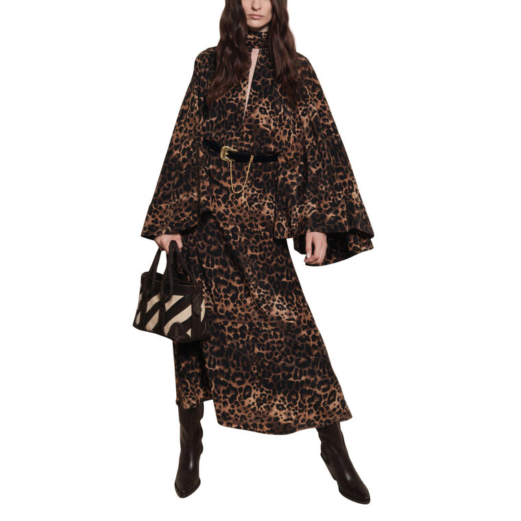 Post Treasured Long Sleeve Silk Midi Dress image number null