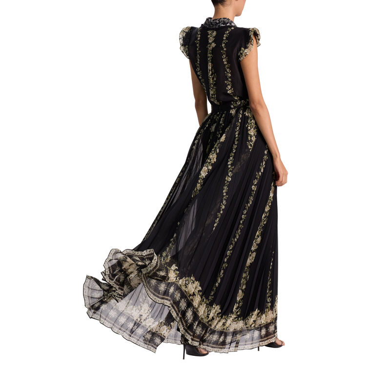 Katz Sunburst Pleated Maxi Skirt image number null