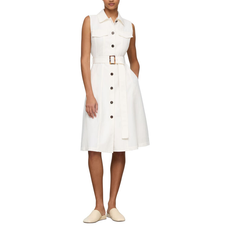 Sleeveless Knee-Length A-Line Shirt Dress image number null