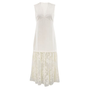 Arielle Sleeveless Lace V-Neck Midi Dress