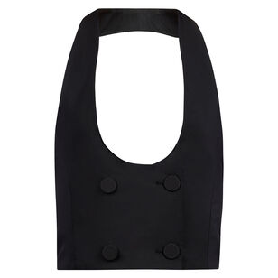 Sleeveless Open Back Tailored Vest