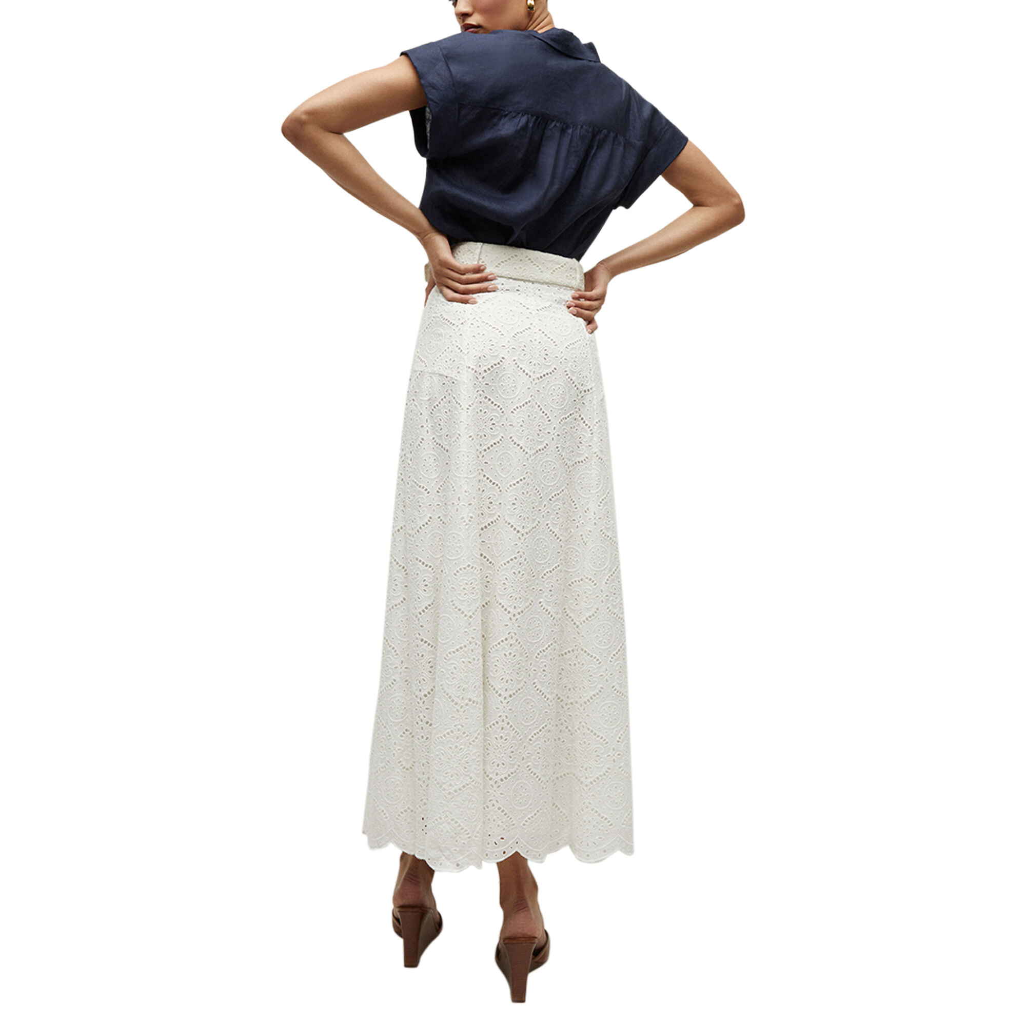 eyelet wide belt skirt Melt the lady スカート - スカート