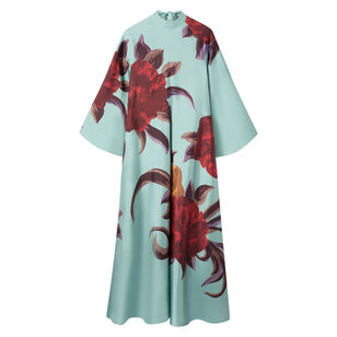 Magnifico Stand Collar Silk Maxi Dress