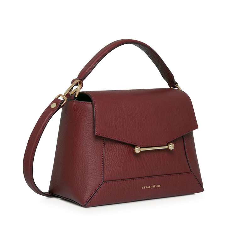 Mosaic Grain Leather Top Handle Bag image number null
