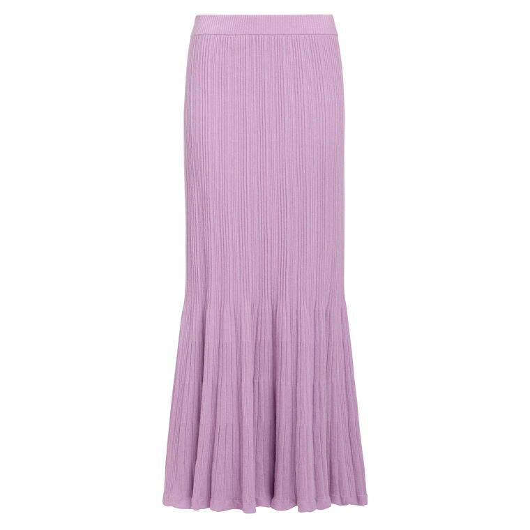 Axel Flared Rib Knit Midi Skirt image number null