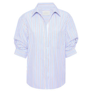 The Pia Scrunched Sleeve Button Front Shirt