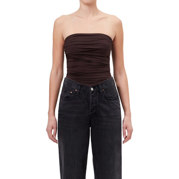 Gwyneth Strapless Ruched Bodysuit image number null