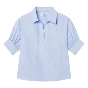 The Striped V-Neck Popover Top