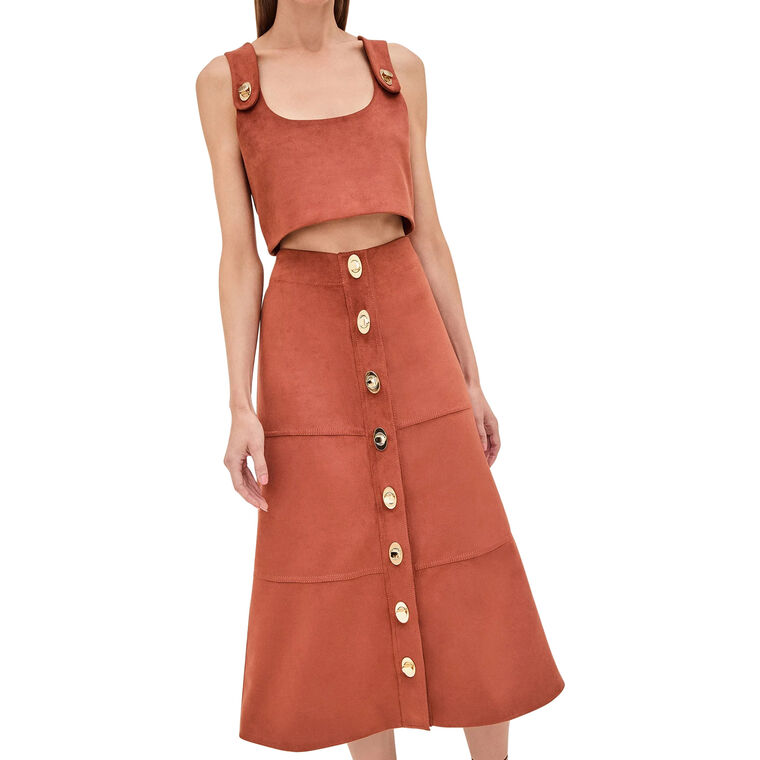 Norie Sleeveless Vegan Suede Cropped Top image number null