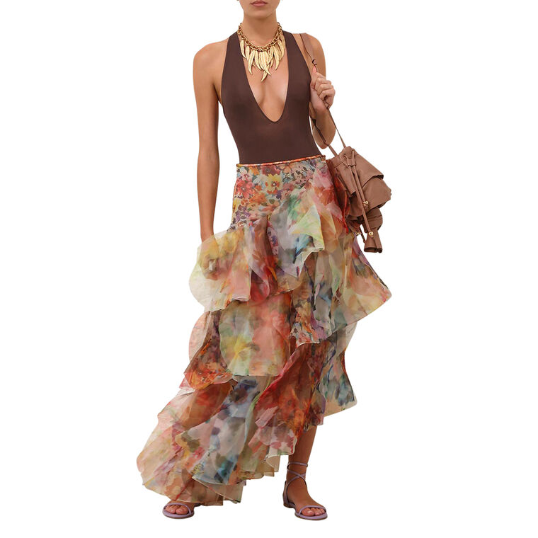 Luna Fanned Maxi Skirt image number null