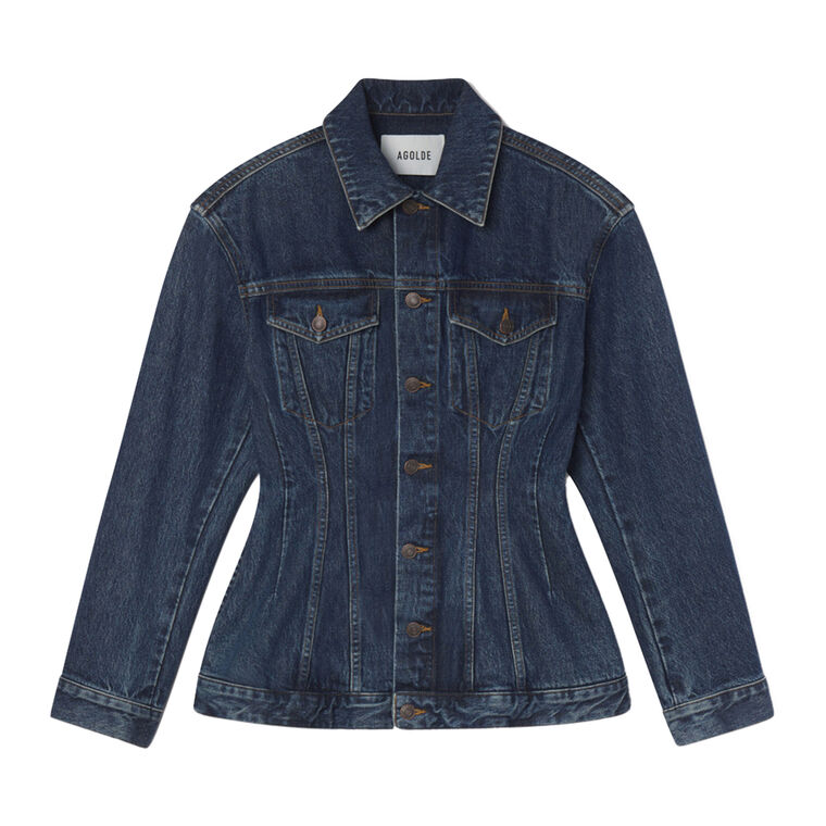 Myra Cinched-Waist Denim Jacket image number null