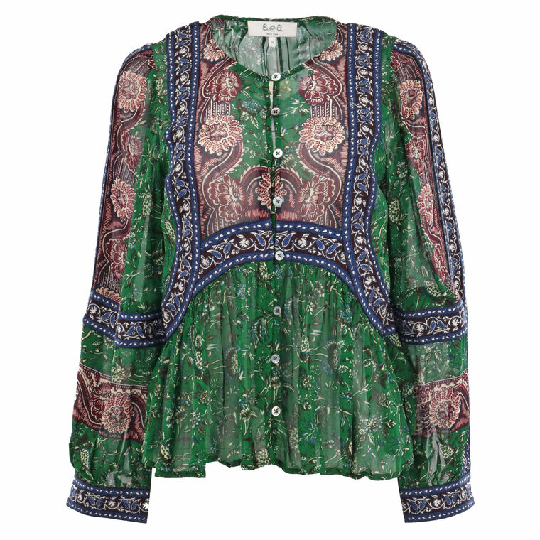Melba Print Long Sleeve Top image number null