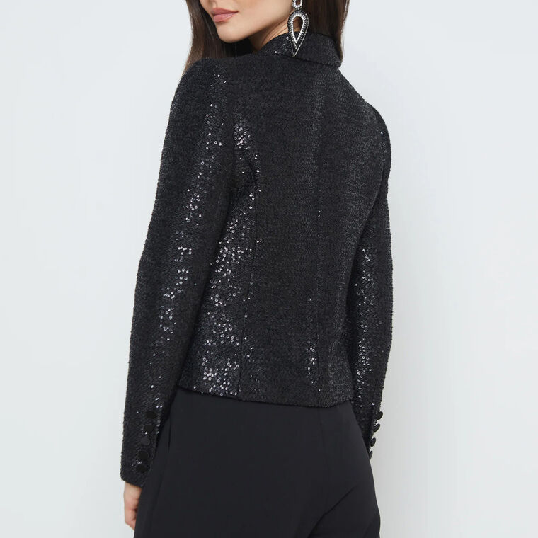 Scarlet Sequin Tweed Blazer