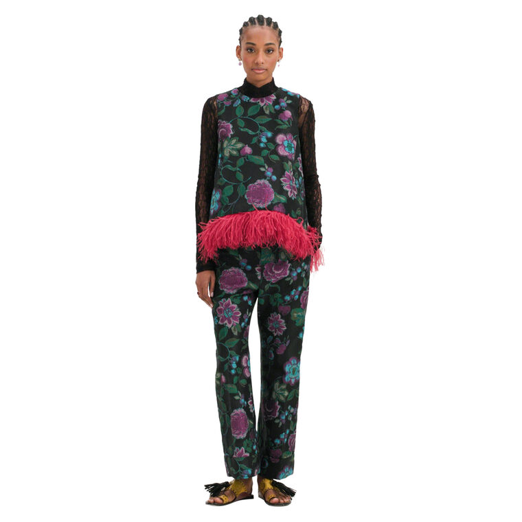Hendrix Floral Jacquard Pants image number null
