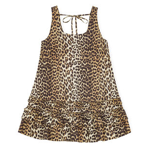 Leopard Cotton Poplin Mini Dress
