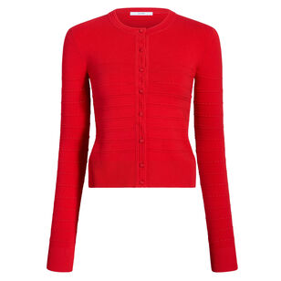 Faye Cardigan In Compact Jacquard Knit