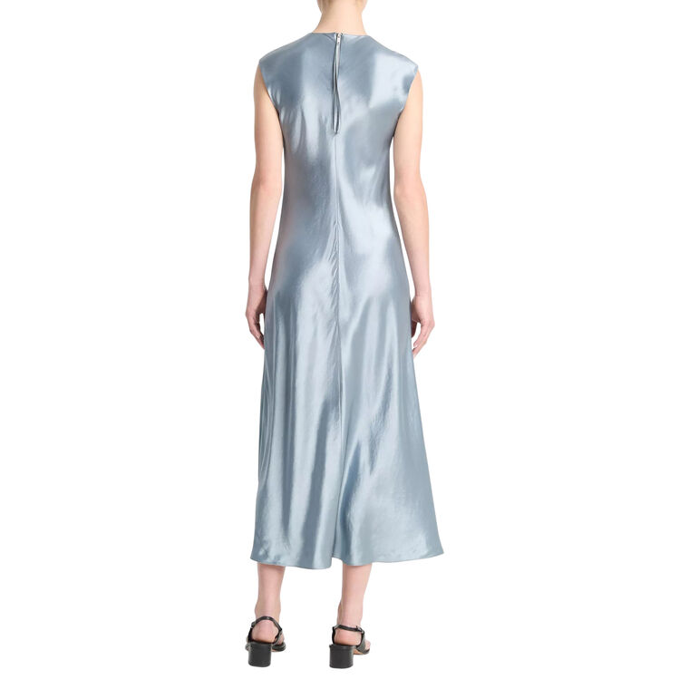 Satin Bias Cap-Sleeve Dress image number null