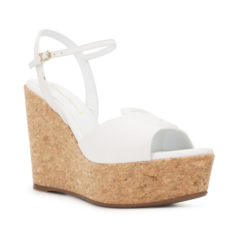 Nizza Leather Buckle Cork Wedge Sandal image number null