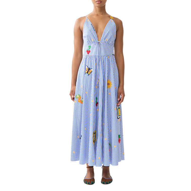 Sleeveless Waistband Midi Dress With Tie Detail image number null