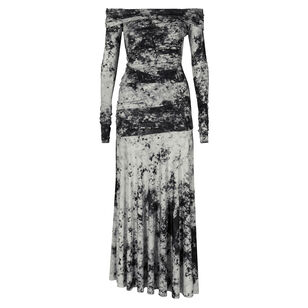 Vinca Off-The-Shoulder Long Sleeve Midi Dress