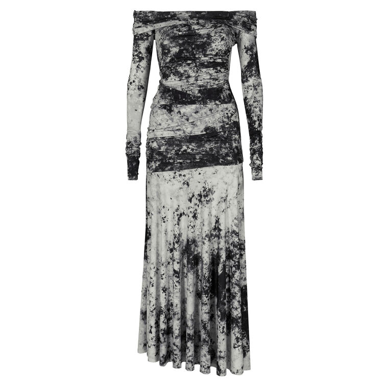 Vinca Off-The-Shoulder Long Sleeve Midi Dress image number null