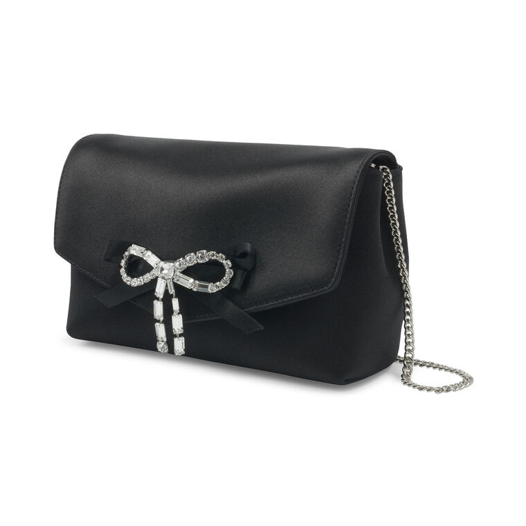 Satin Mini Bag With Crystal Bow image number null