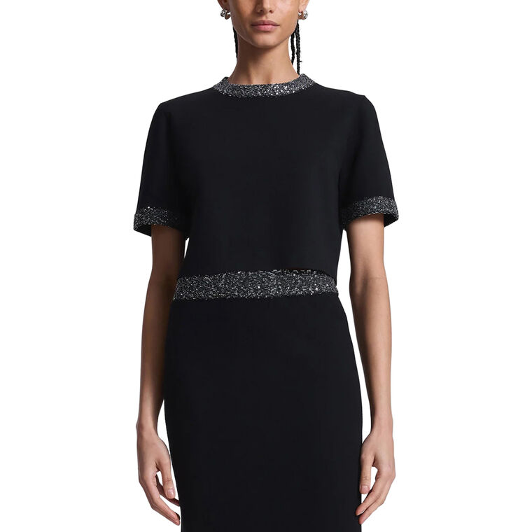 Maeve Sequin Embellished Knit Top image number null
