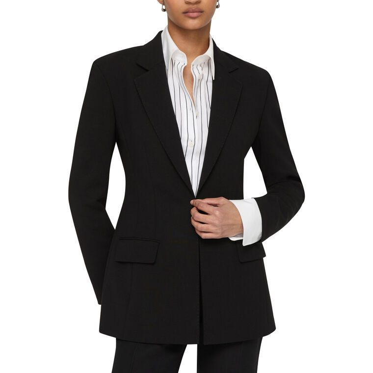 Responsible Wool Double Face Notch Lapel Fitted Blazer image number null