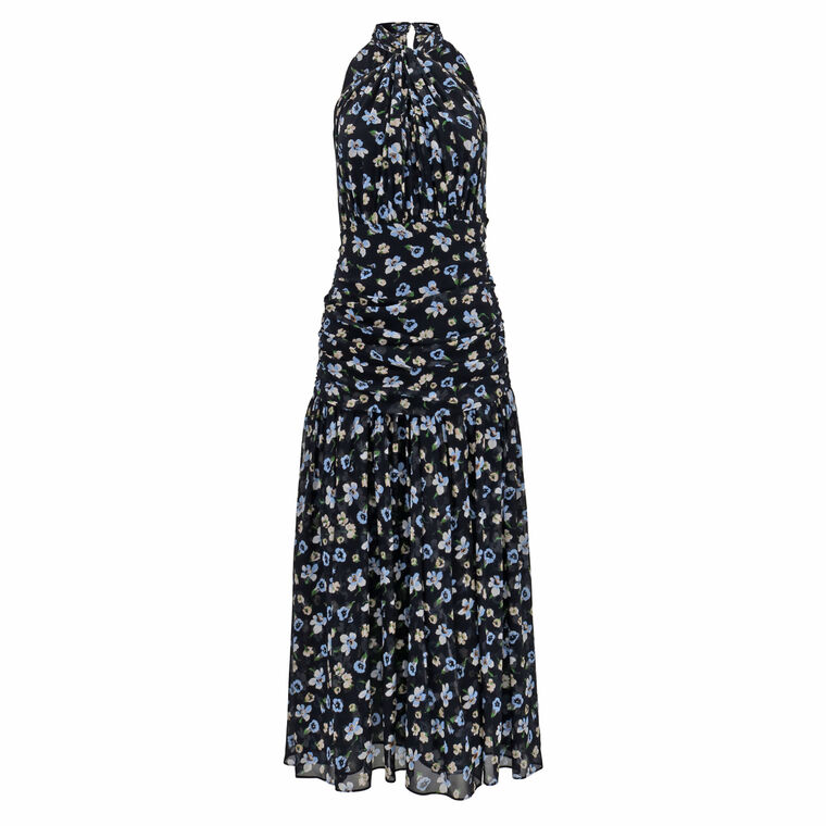 Brock Floral Halter Neck A-Line Midi Dress image number null