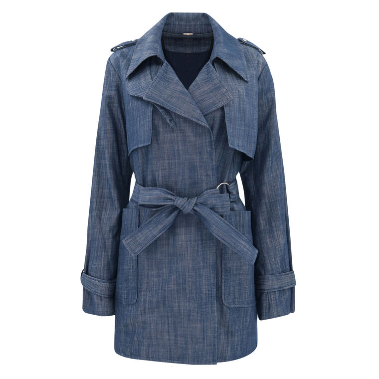 Knoxx Denim Trench Coat Dress image number null