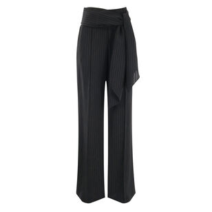 Ulla Tie-Detail Tailored Pinstripe Trouser