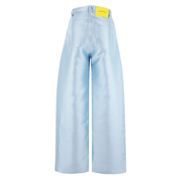 High-Rise Heavy Satin Boyfriend Trousers image number null