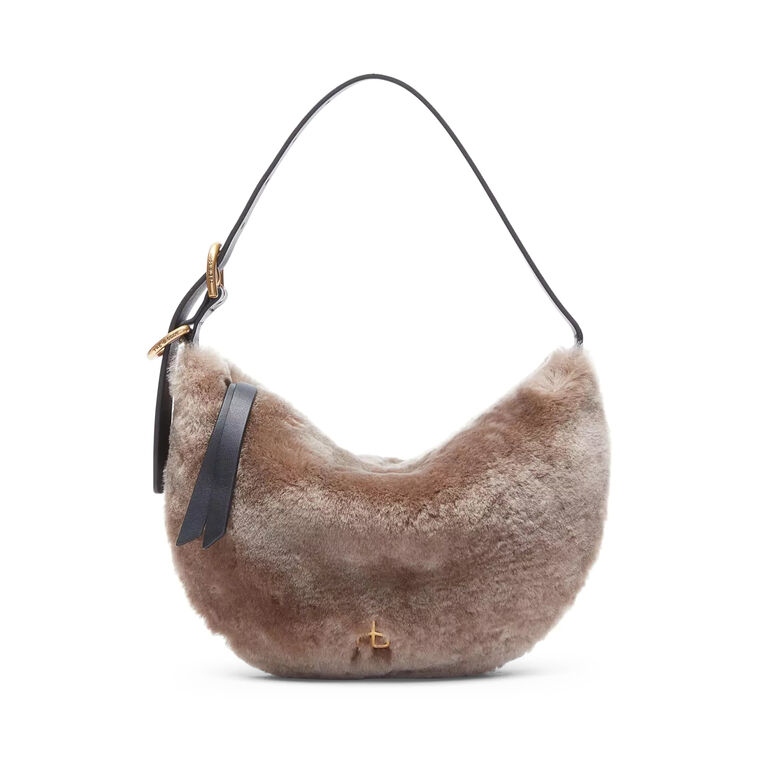 Mercer Small Shearling Hobo Bag image number null