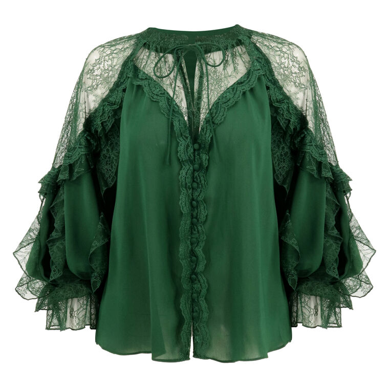 Aleena Lace Cold Shoulder Blouse image number null