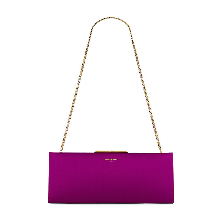Midnight Small Clutch In Satin image number null