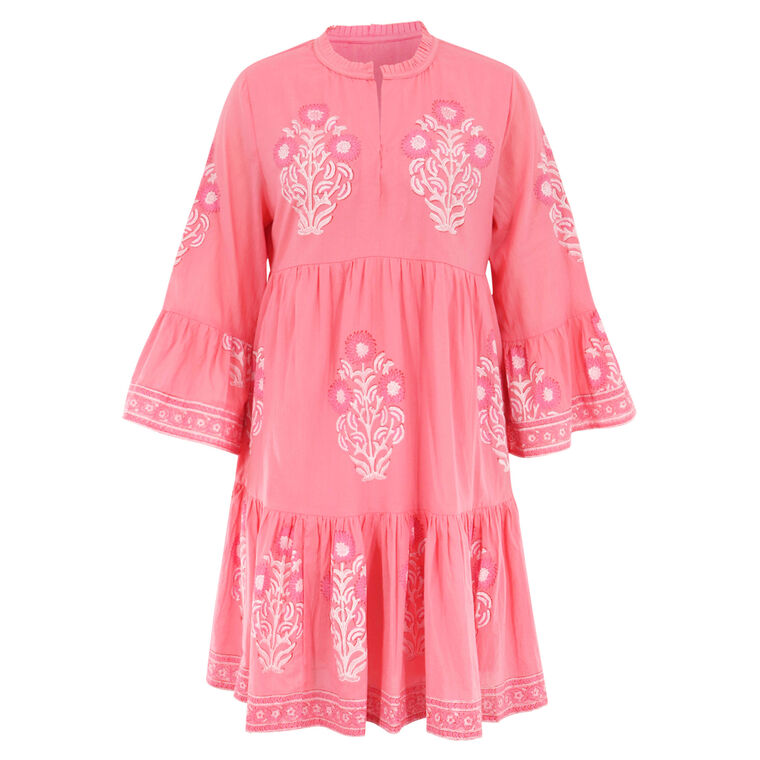 Bell Sleeve Tiered Mini Dress image number null