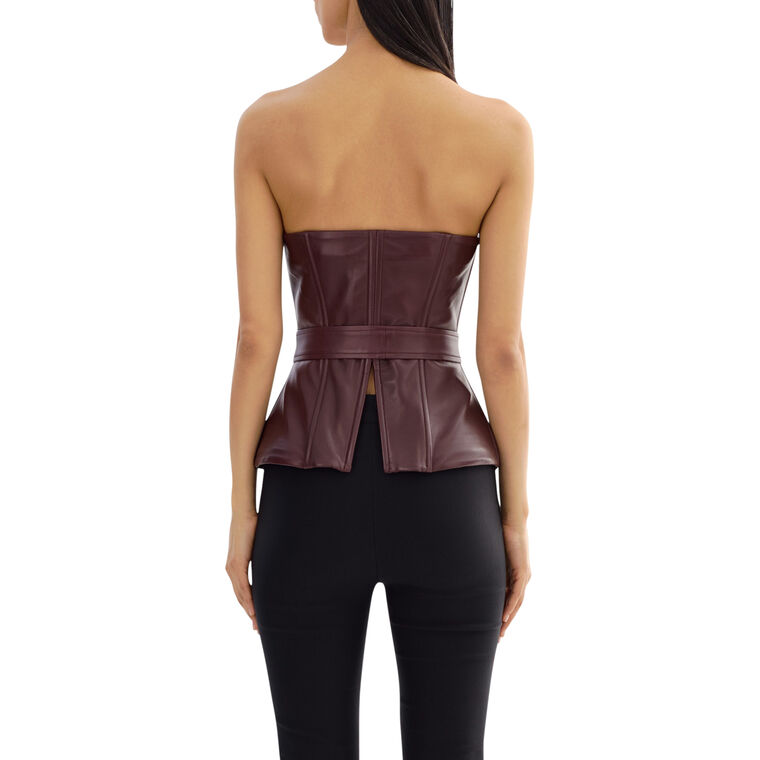 Cala Belted Leather Bustier image number null