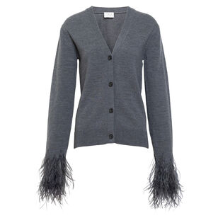 Charlotte Long Sleeve Feather Cuff Cardigan