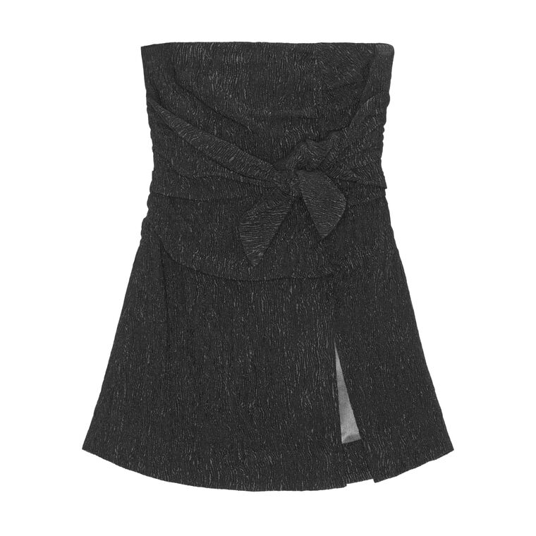 Viscose Stretch Crepe Strapless Top image number null