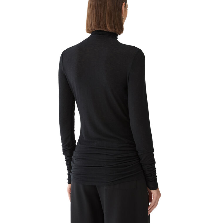 Long Sleeve Elongated Fitted Turtleneck image number null