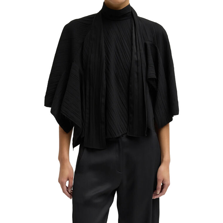 Creased Acetate Drape Cape Top image number null