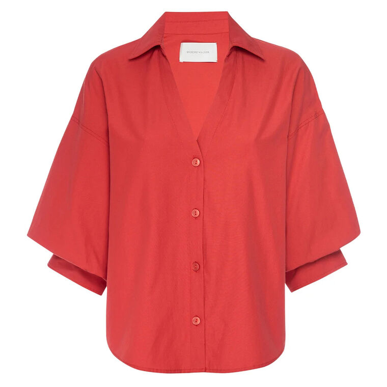 The Kate Collared V-Neck Shirt image number null