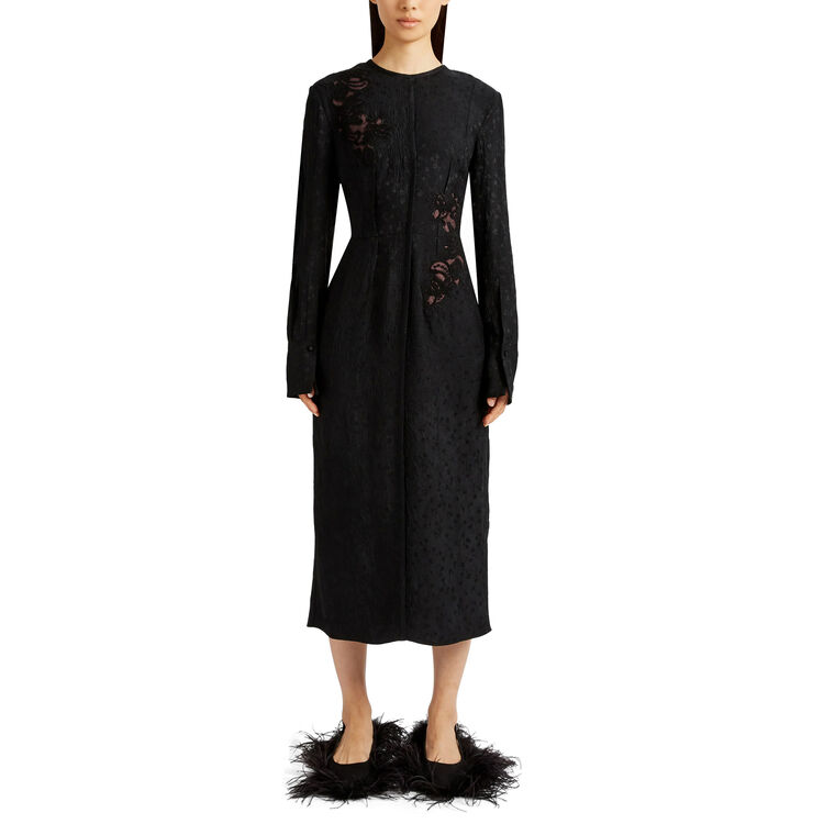 Long Sleeve Pencil Midi Dress image number null